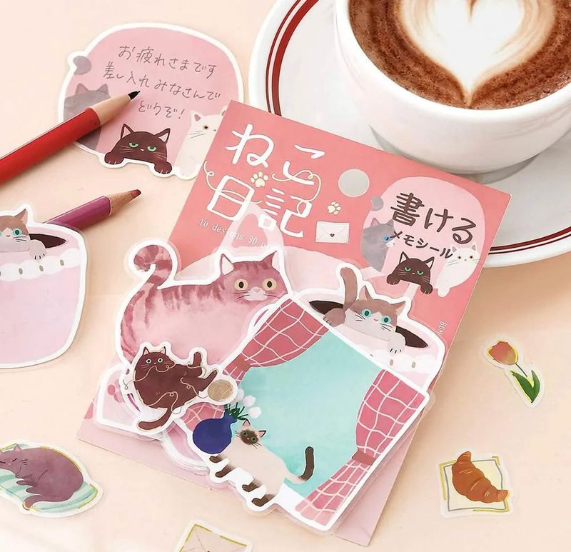BGM - Stickers Cat diary Pink