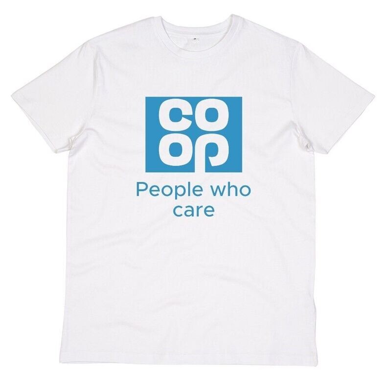 COOP PEOPLE WHO CARE ORGANIC COTTON T SHIRT-AS WORN BY IAN BROWN-ALSO AVAILABLE IN LONG SLEEVE