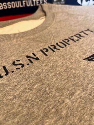 U.S.N PROPERTY Ribbed cross Stitch heavy Organic Sweatshirt