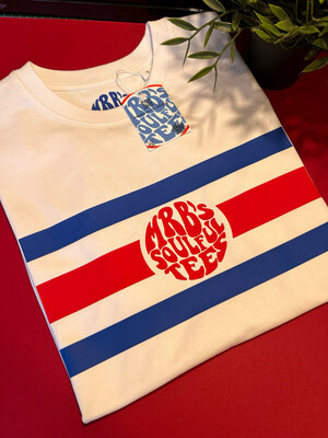 Mr.B`s racing stripes logo Organic Cotton T Shirt