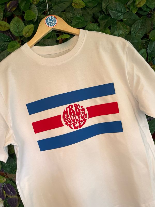 Mr.B`s racing stripes logo Organic Cotton T Shirt