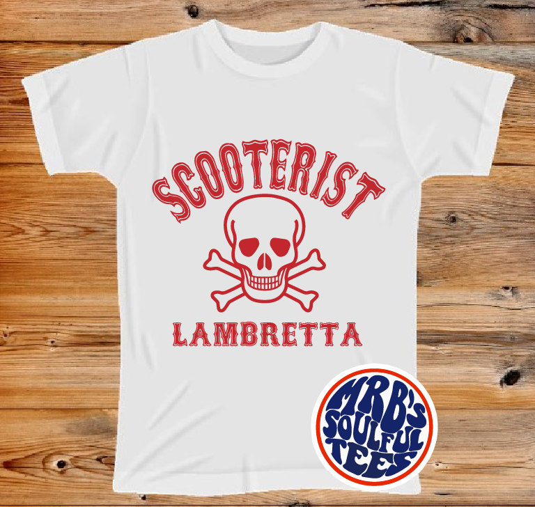 scooterist Skull organic cotton t-shirt