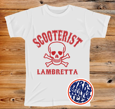 scooterist Skull organic cotton t-shirt