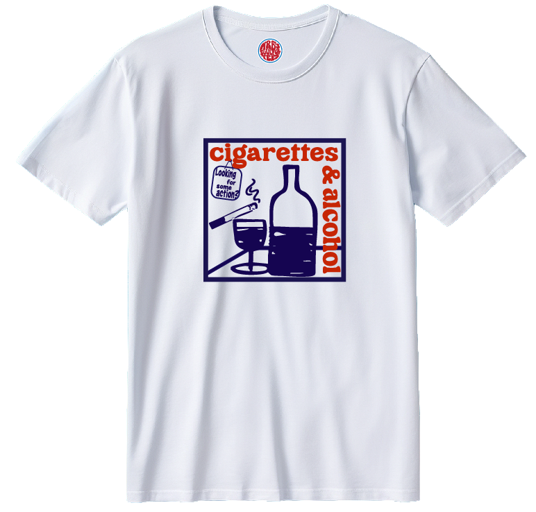 CIGARETTES AND ALCOHOL ORGANIC COTTON T SHIRT