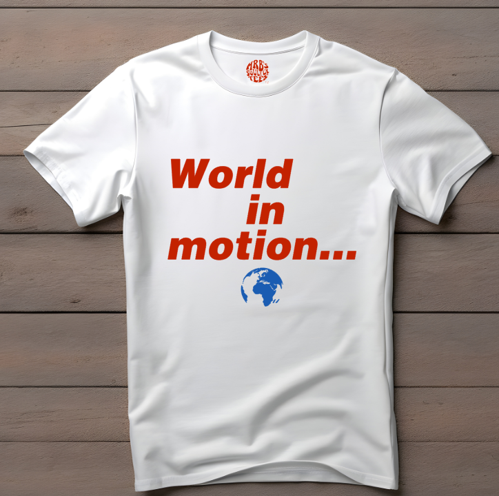 World in motion organic cotton t shirt