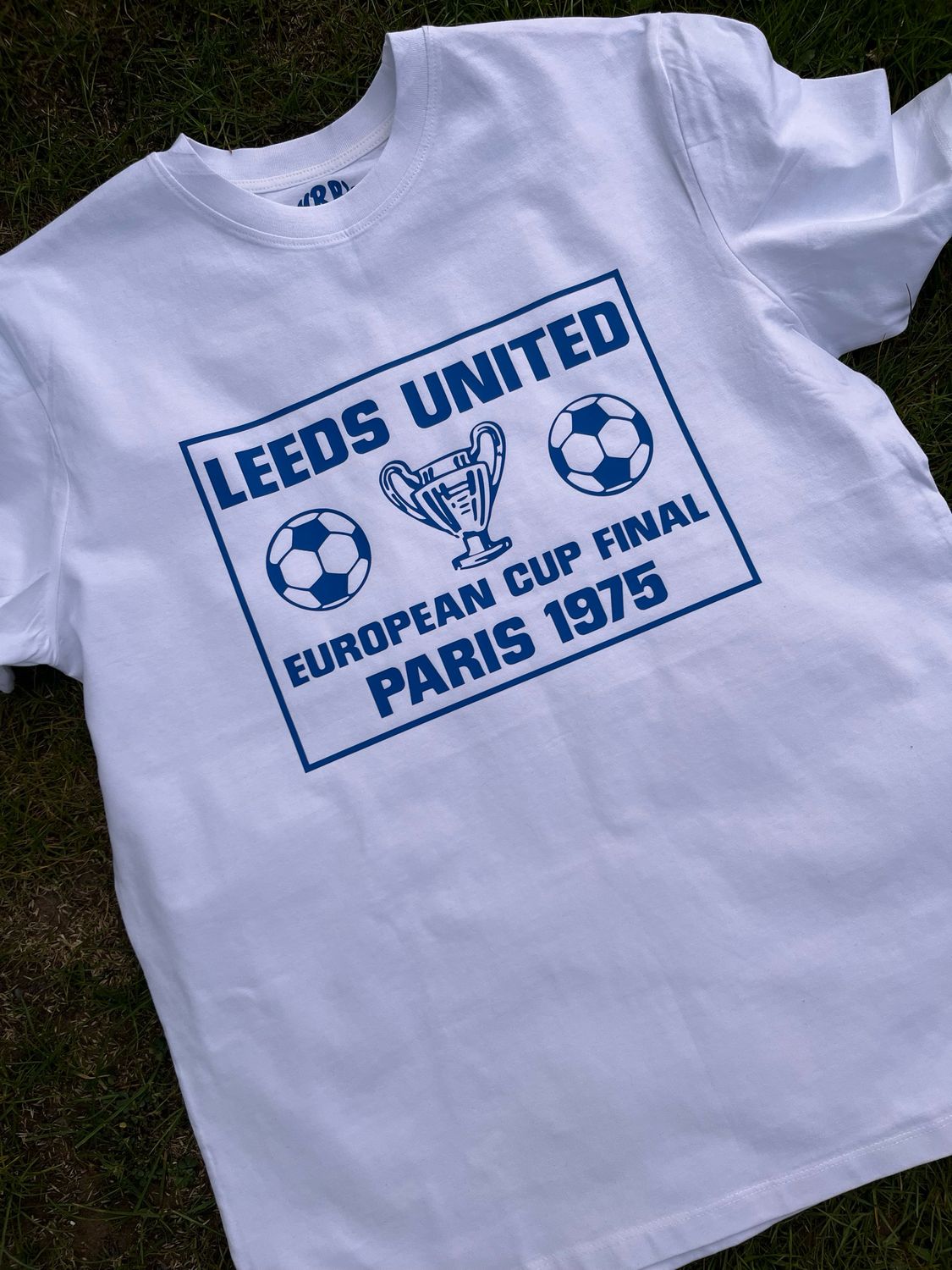 LEEDS UNITED EUROPEAN CUP FINAL 1975 T SHIRT ORGANIC COTTON