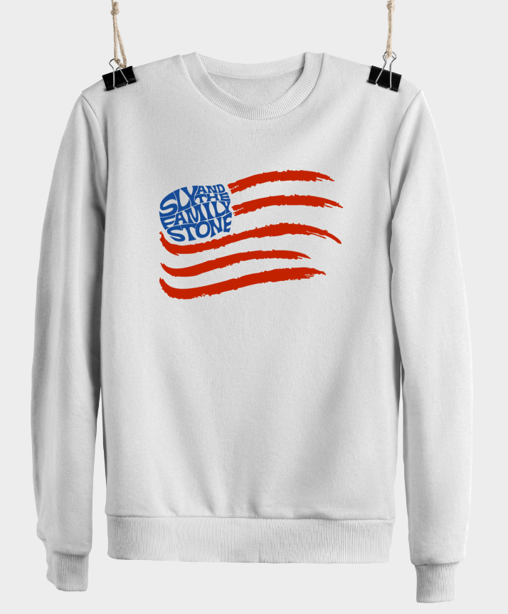 Sly and the family stone FLAG organic cotton sweatshirt