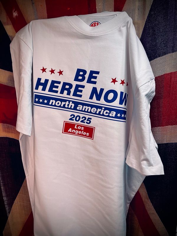 Be Here Now North America Organic Cotton T Shirt Font & Back Print