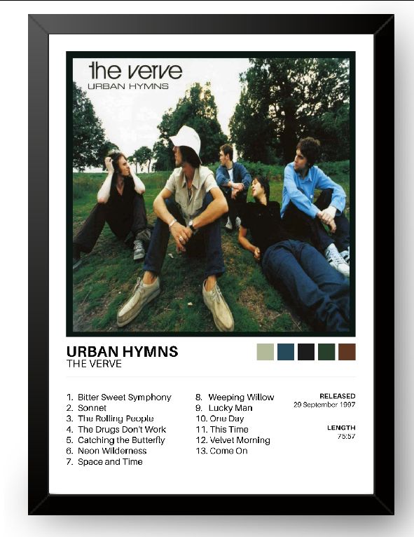 Urban Hymns The Verve A3 PRINT  Premium Glossy Weight: 210 gsm Unframed