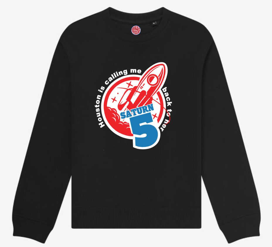 SATURN 5 INSPIRAL CARPETS INSPIRED ORGANIC COTTON SWEATSHIRT SATURN 5 INSPIRAL CARPETS INSPIRED ORGANIC COTTON SWEATSHIRT