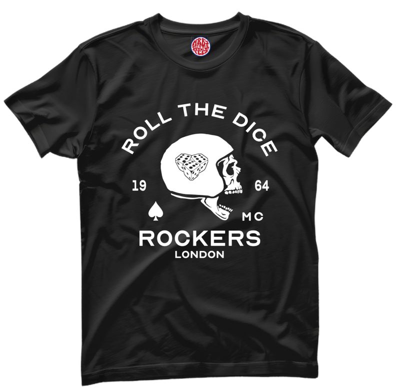 ROLL THE DICE ROCKERS LONDON ORGANIC COTTON T SHIRT