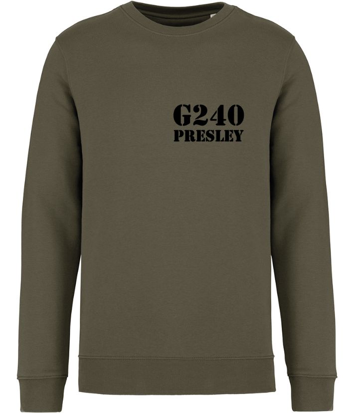 AS WORN BY ELVIS PRESLEY US ARMY ISSUE G240 PRESLEY ORGANIC COTTON SWEATSHIRT AS WORN BY ELVIS PRESLEY US ARMY ISSUE G240 PRESLEY ORGANIC COTTON SWEATSHIRT
