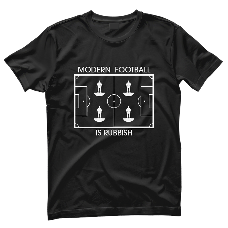 MODERN FOOTBALL IS RUBBISH ORGANIC COTTON T SHIRT MODERN FOOTBALL IS RUBBISH ORGANIC COTTON T SHIRT