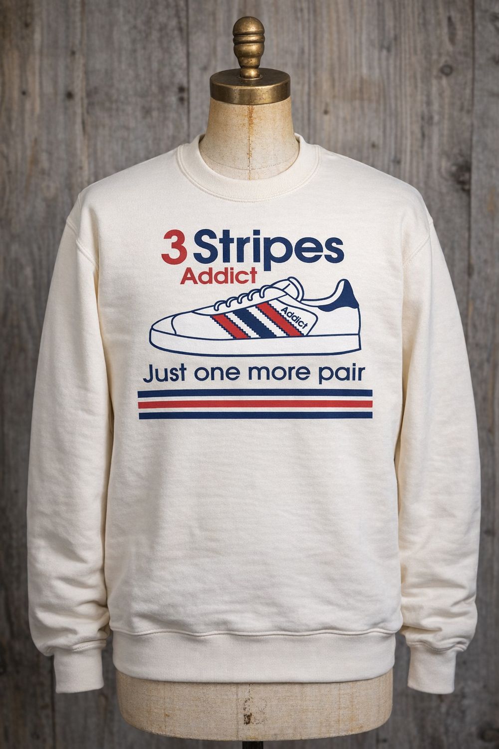 3 STRIPES ADDICT JUST ONE MORE PAIR Organic Cotton SWEATSHIRT 3 STRIPES ADDICT JUST ONE MORE PAIR Organic Cotton SWEATSHIRT