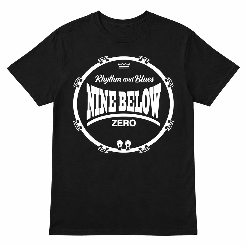NINE BELOW ZERO RHYTHM AND BLUES DRUM SKIN organic cotton T Shirt NINE BELOW ZERO RHYTHM AND BLUES DRUM SKIN organic cotton T Shirt