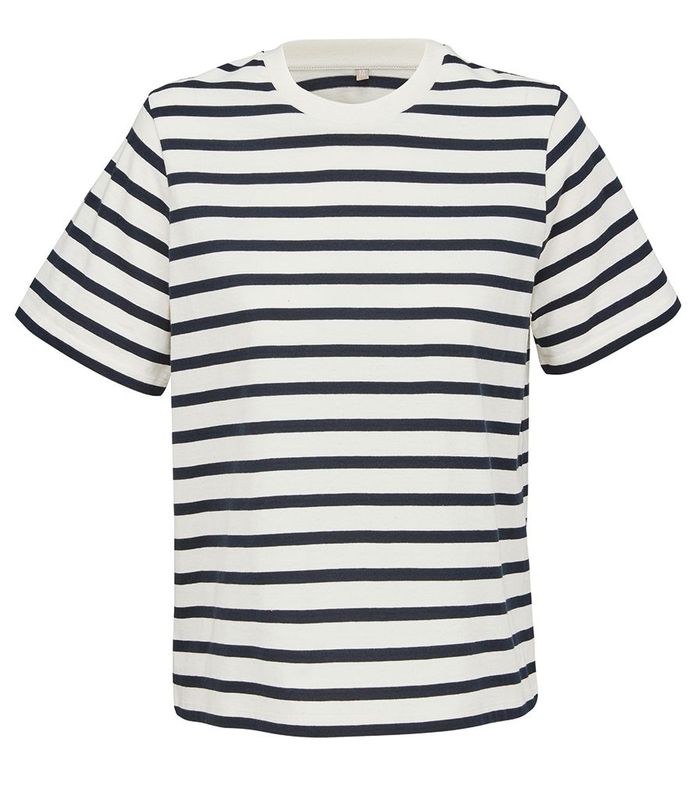 Ladies Fit Breton Style Organic Cotton T-shirt. Weight 175gsm Ladies Fit Breton Style Organic Cotton T-shirt. Weight 175gsm