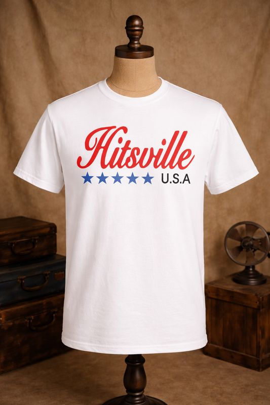 Hitsville USA Organic cotton T-shirt, also available in a sweatshirt Hitsville USA Organic cotton T-shirt, also available in a sweatshirt