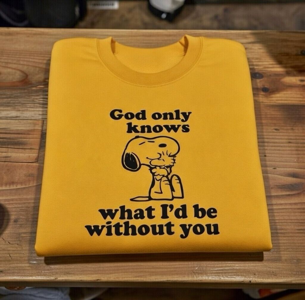 GOD ONLY KNOWS..THE BEACH BOYS/SNOOPY INSPIRED organic cotton sweatshirt