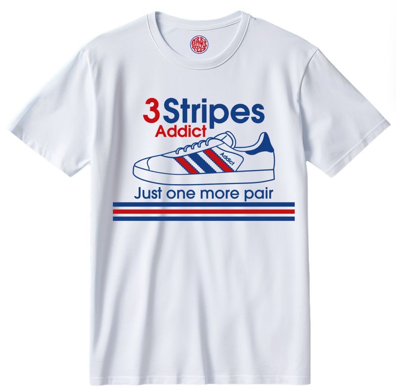 3 STRIPES ADDICT JUST ONE MORE PAIR  ORGANIC COTTON T SHIRT