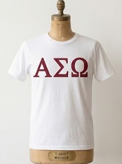 Fraternity-sorority style Organic Cotton T-shirt Ivy League-College-Dorm-Any Greek Letters Fraternity-sorority style Organic Cotton T-shirt Ivy League-College-Dorm-Any Greek Letters
