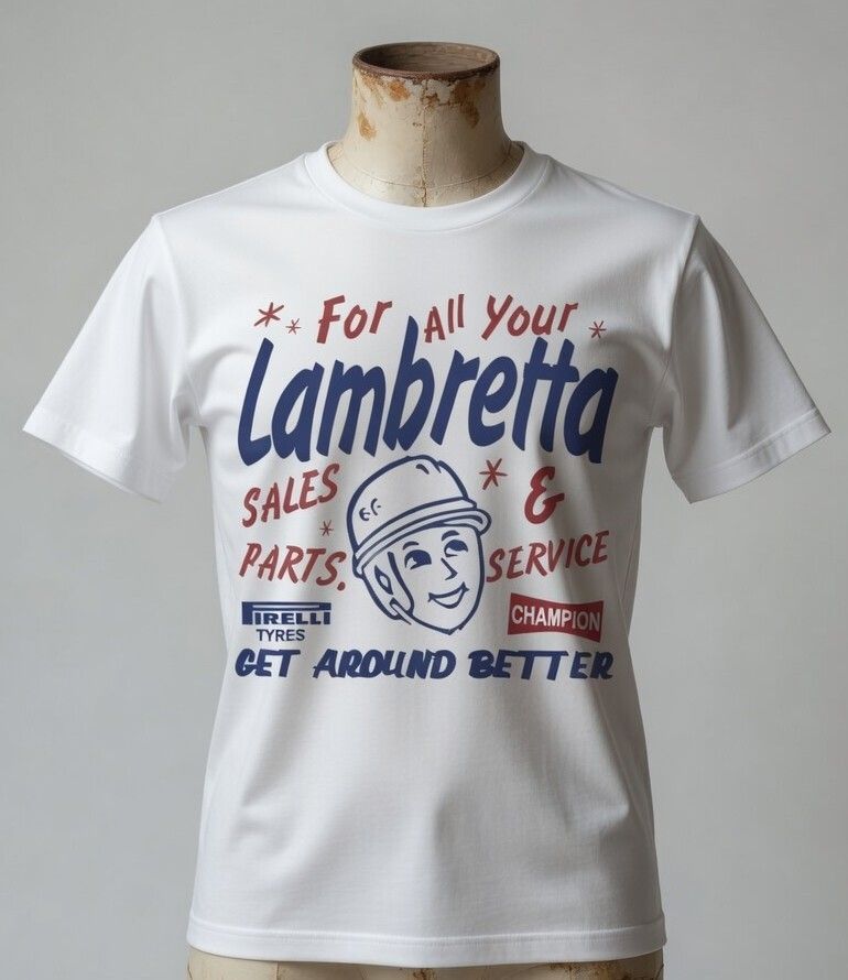 LAMBRETTA SERVICE PARTS AND SALES ORGANIC COTTON T SHIRT LAMBRETTA SERVICE PARTS AND SALES ORGANIC COTTON T SHIRT