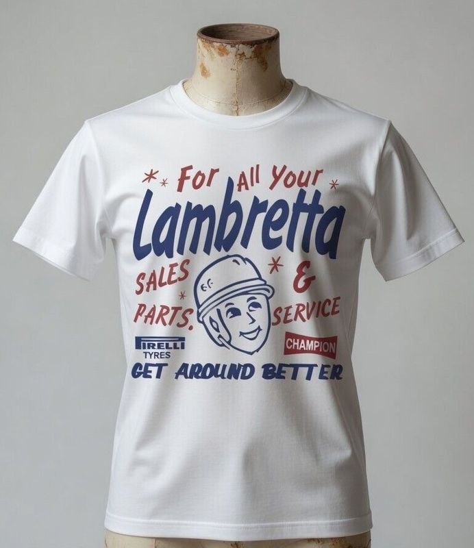 LAMBRETTA SERVICE PARTS AND SALES ORGANIC COTTON T SHIRT LAMBRETTA SERVICE PARTS AND SALES ORGANIC COTTON T SHIRT