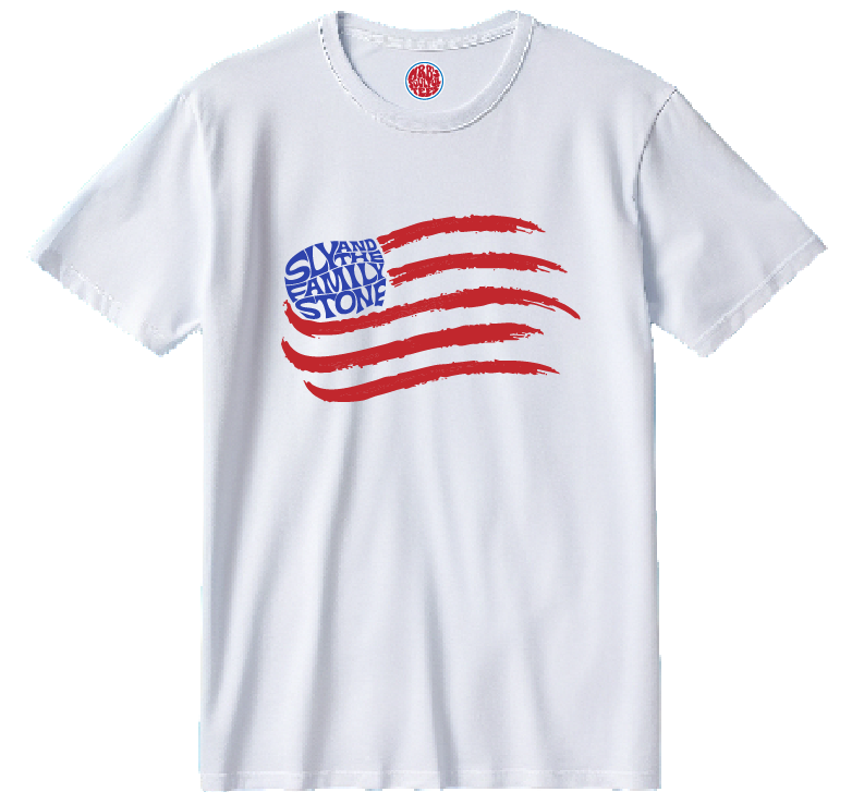 SLY AND THE FAMILY STONE FLAG ORGANIC COTTON T SHIRT SLY AND THE FAMILY STONE FLAG ORGANIC COTTON T SHIRT