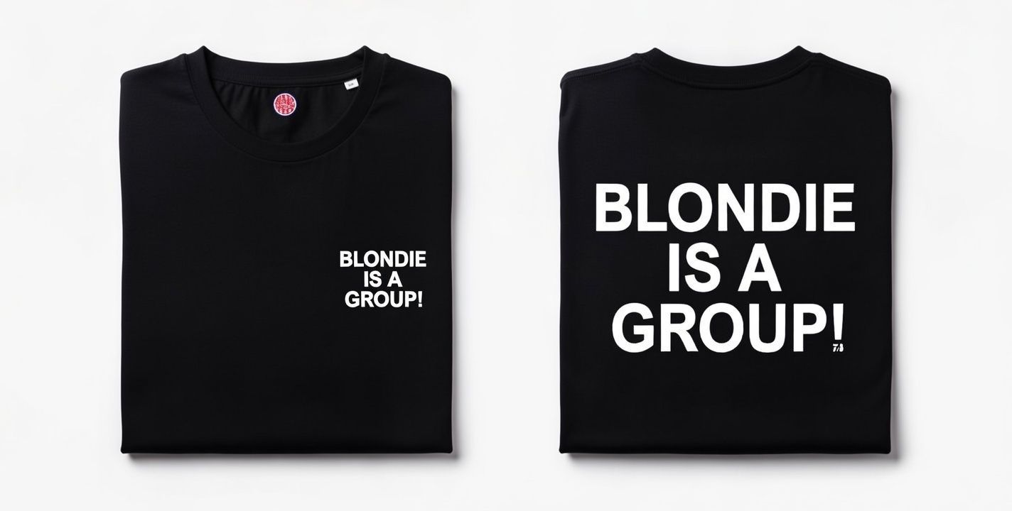 BLONDIE IS A GROUP (Front and back) ORGANIC COTTON T SHIRT BLONDIE IS A GROUP (Front and back) ORGANIC COTTON T SHIRT