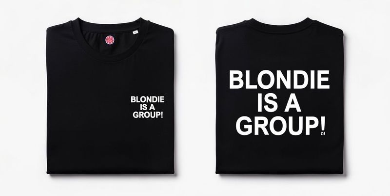 BLONDIE IS A GROUP (Front and back) ORGANIC COTTON T SHIRT BLONDIE IS A GROUP (Front and back) ORGANIC COTTON T SHIRT