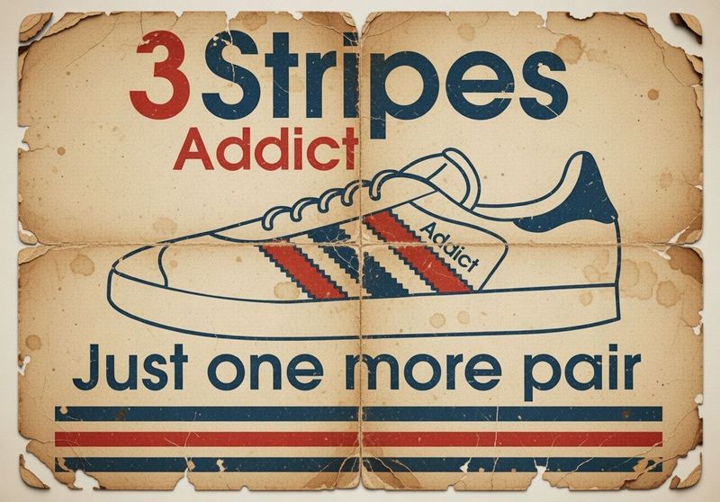 A3 PRINT  Premium Glossy Weight: 210 gsm Unframed JUST ONE MORE PAIR-3 STRIPES ADDICT