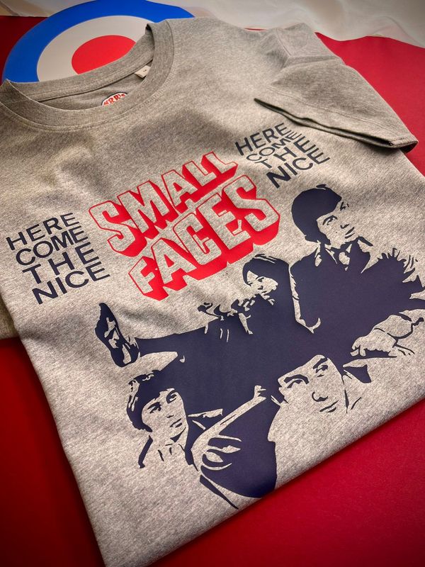 HERE COME THE NICE SMALL FACES ORGANIC COTTON T SHIRT HERE COME THE NICE SMALL FACES ORGANIC COTTON T SHIRT