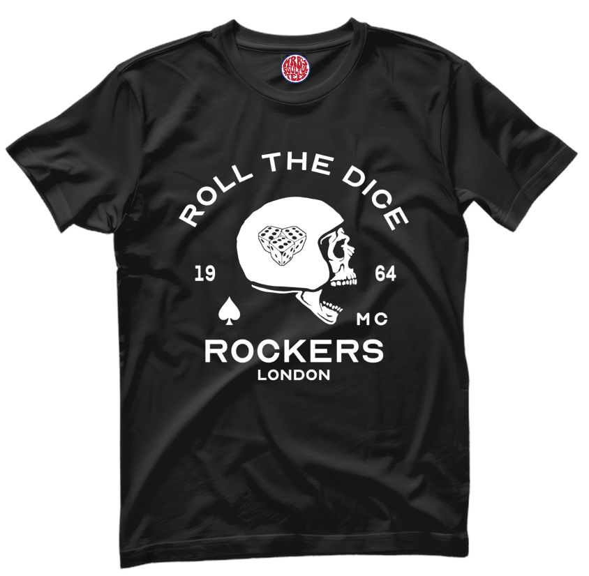 ROLL THE DICE ROCKERS LONDON ORGANIC COTTON T SHIRT ROLL THE DICE ROCKERS LONDON ORGANIC COTTON T SHIRT