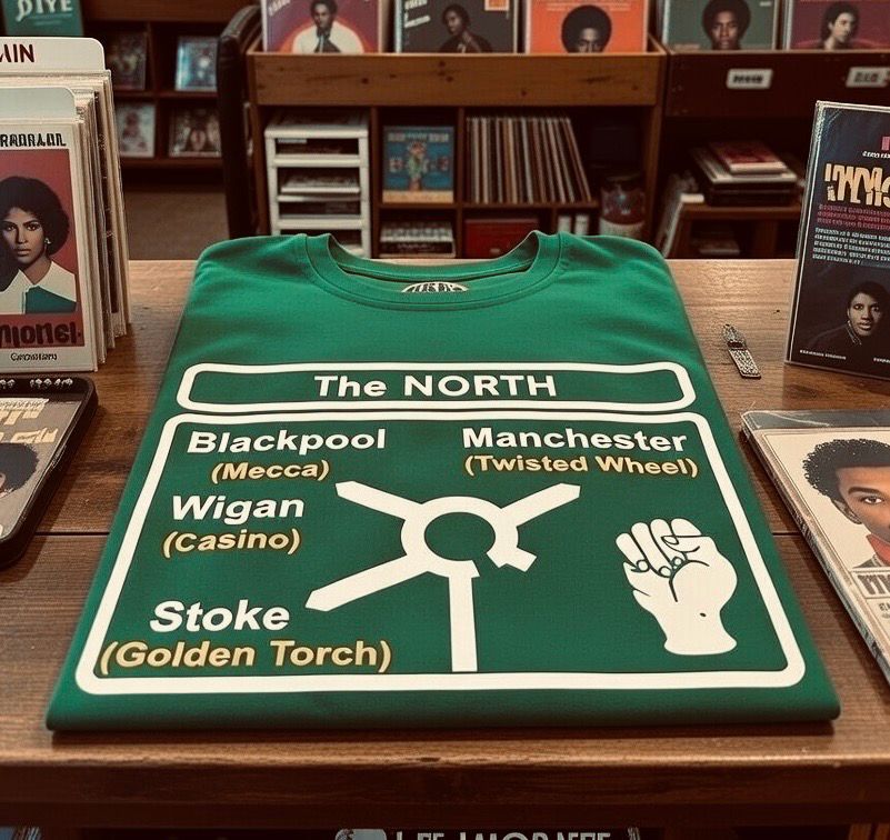 Northern Soul Road Sign Organic T Shirt