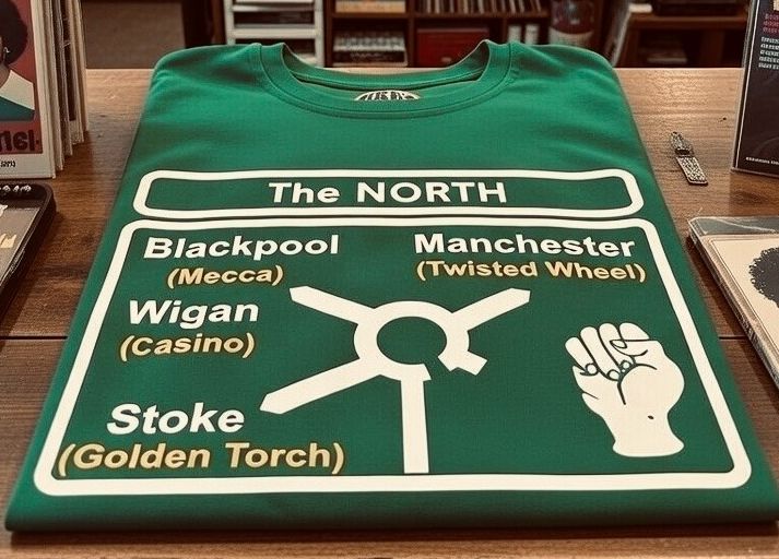 Northern Soul Road Sign Organic T Shirt Northern Soul Road Sign Organic T Shirt