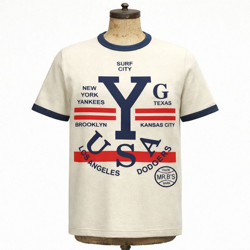 SURF CITY RINGER ORGANIC COTTON T SHIRT