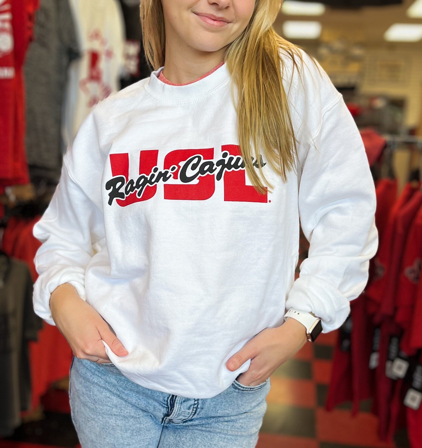 UL Crew Sweatshirt White USL