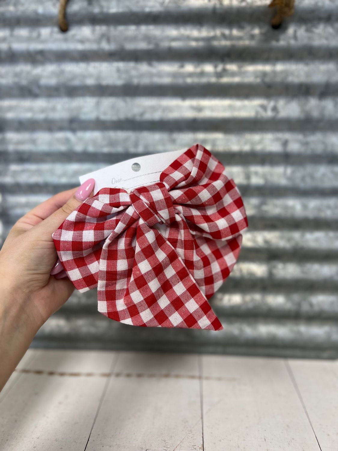 UL Hair Bow Plaid Check
