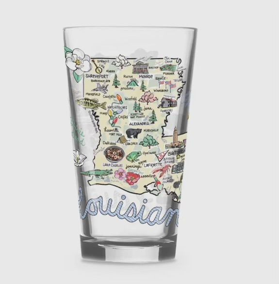 Glass LA Map Pint