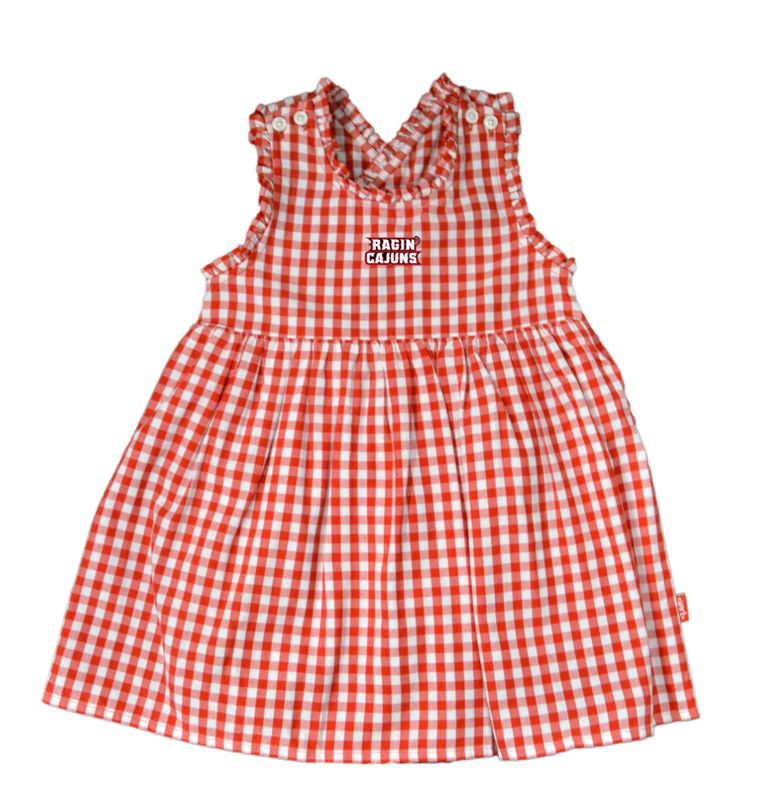 UL Dress Infant Gingham Ragin Cajuns *PREORDER*