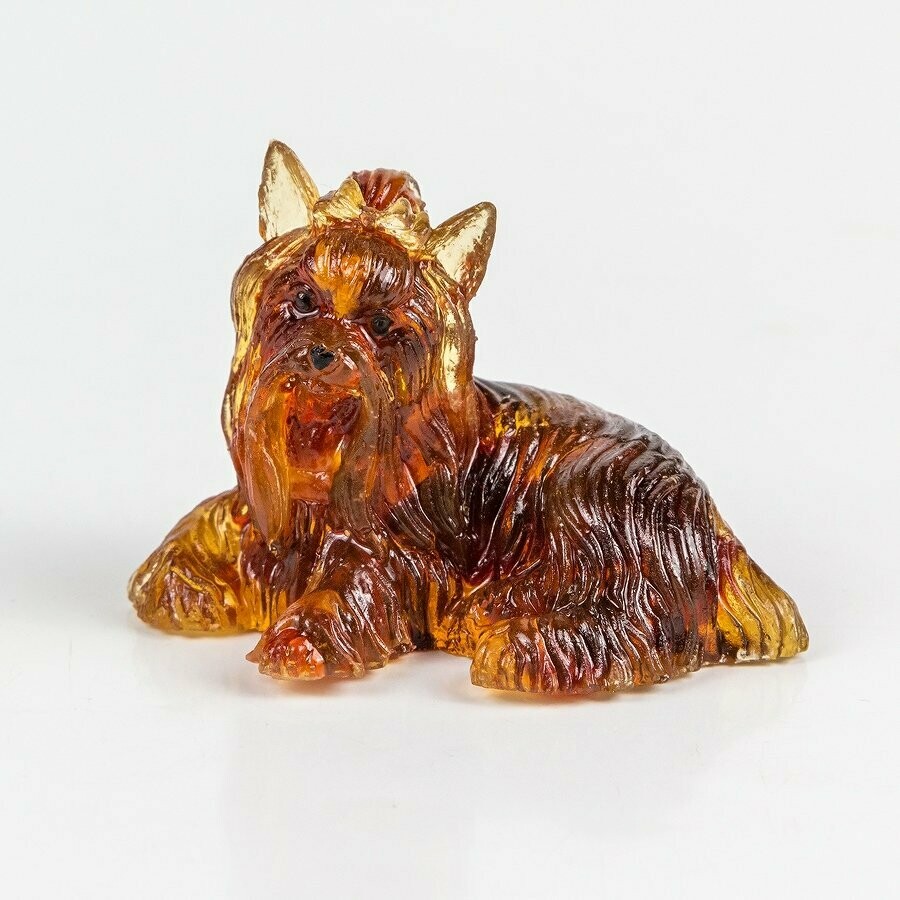 Сувенир янтарная собачка "Йоркширский терьер"