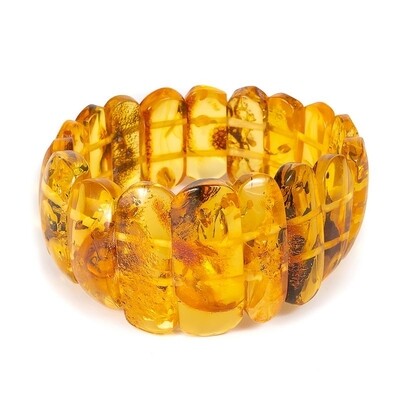 Роскошный браслет из натурального балтийского жёлтого янтаря