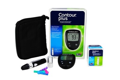 Blood Glucose Monitoring System, Contour Plus, ASCENSIA (with free Contour Plus Strips 1x25's)