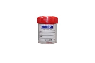 TRULAB / BRUNER / RTK Stool Container w/ spoon, Sterile, Individually packed, 60ml, pc