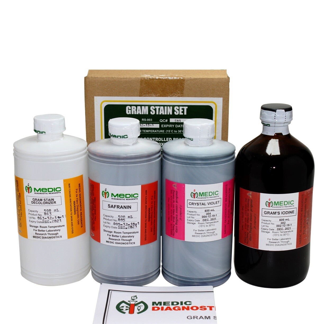Gram Stain Set 4x500mL, 200tests, MEDIC