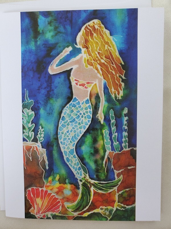 Mermaid  Gazing     Note Card