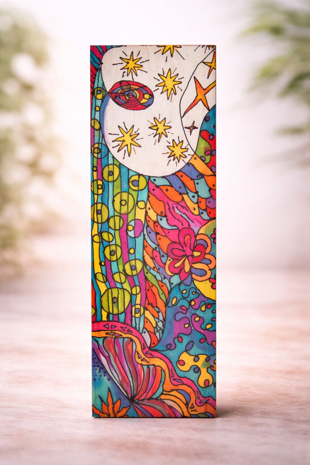 Zentangle Bubbles and Lines    Book Mark