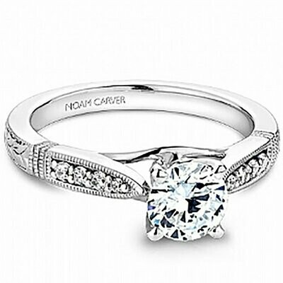 Carved Shank Noam Carver Solitaire Engagement Ring
