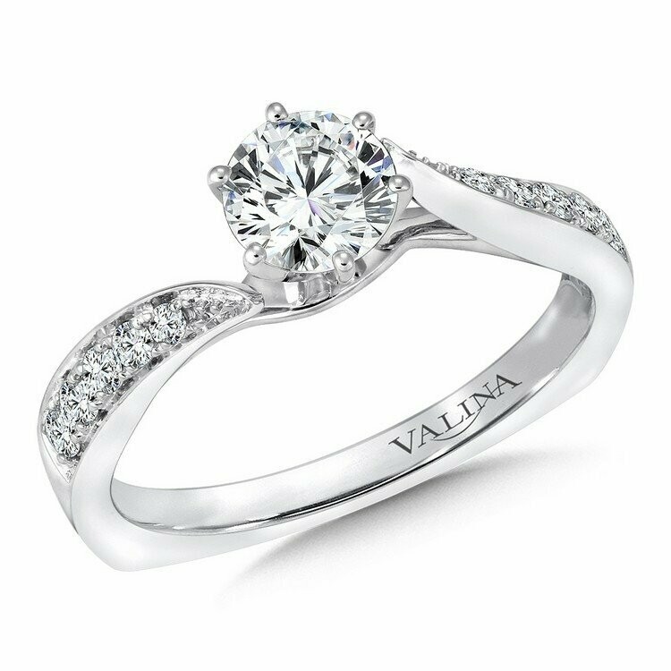 Criss Cross Diamond Engagement Ring