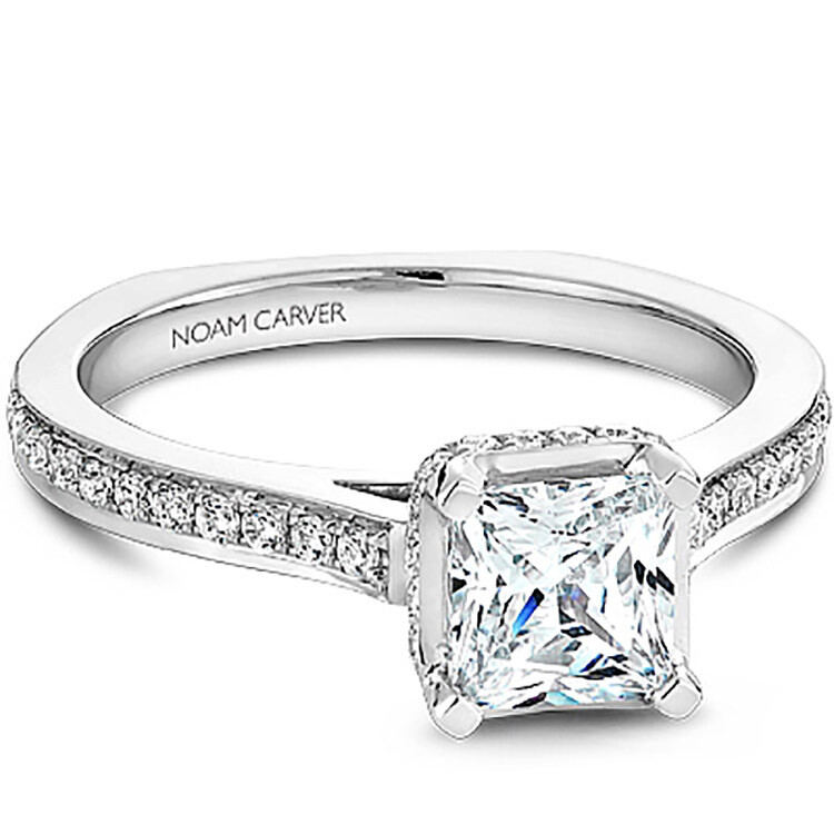 Princess Under Halo Noam Carver Engagement Ring