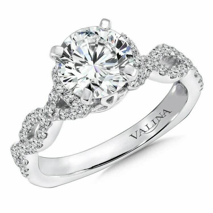 Criss Cross Diamond Engagement Ring